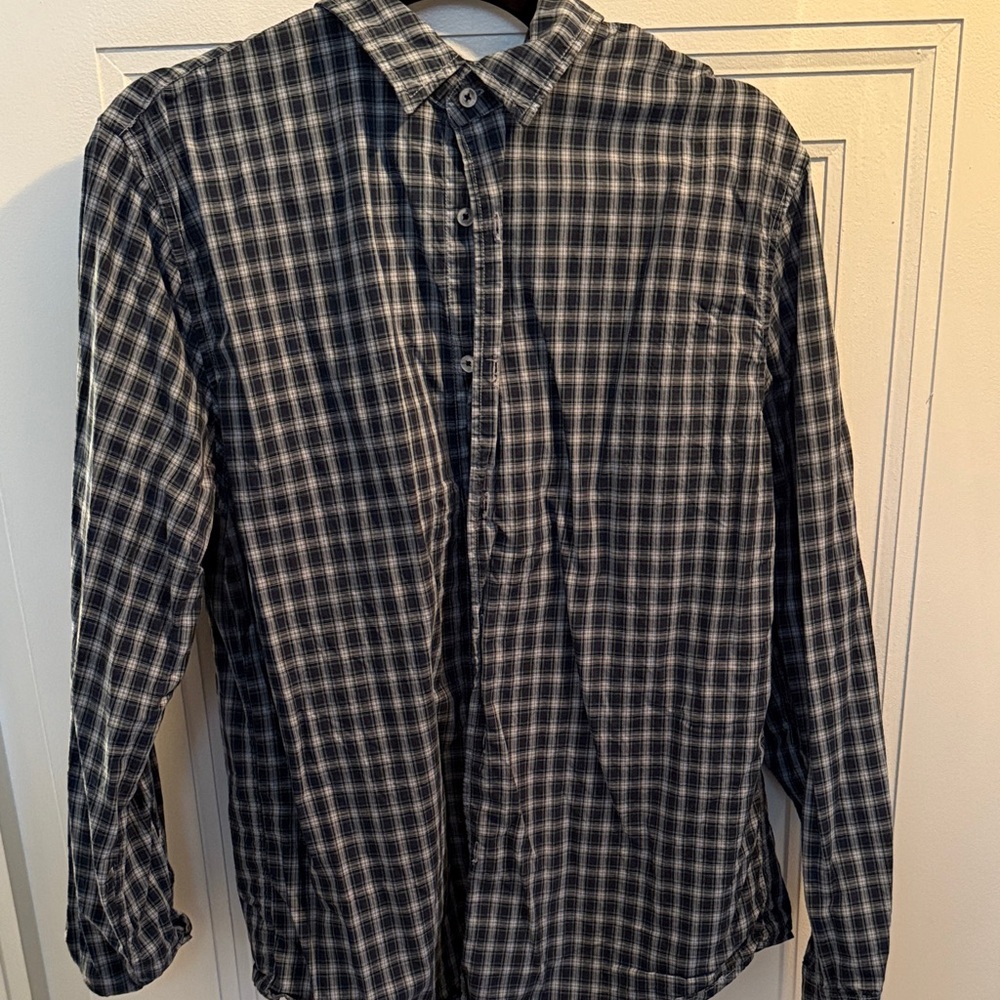 Stylish green, blue and white plaid Checkered Men's Shirt